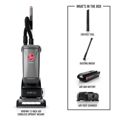 Hoover Commercial 12 Inch Cleaning Path 40V Upright With Tools, Kitted
